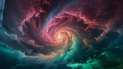 Abstract colorful smoke cosmos swirl in galaxy spirituality meditative slow motion video