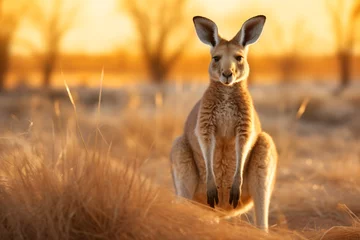 Deurstickers Closeup of a kangaroo in australia national park © Tarun