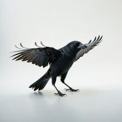 raven on a white background
