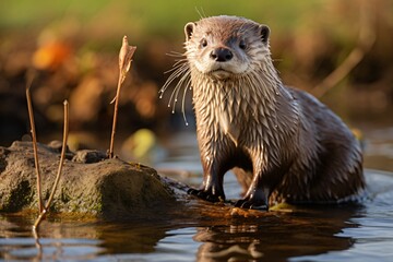 Closeup of an otter 