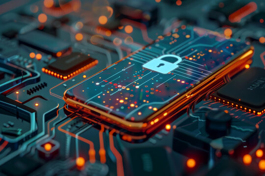 A cell phone with a padlock on the screen