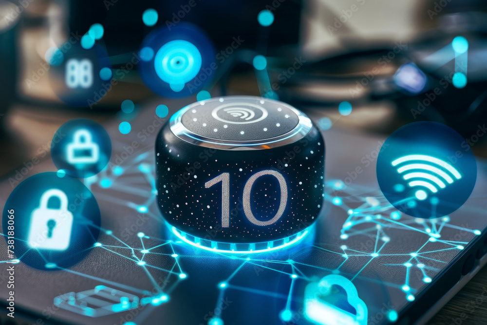 Poster a button that has the number 10 on it