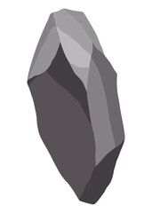 Naklejka premium Rock stones or debris of mountain. Gravel, gray stone. Polygonal shape, piece of fossil stone. Game decoration element