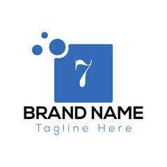 Abstract 7 letter modern initial logo design	