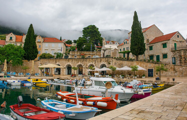 The waterfront harbour area in Bol town on Brac Island, Croatia