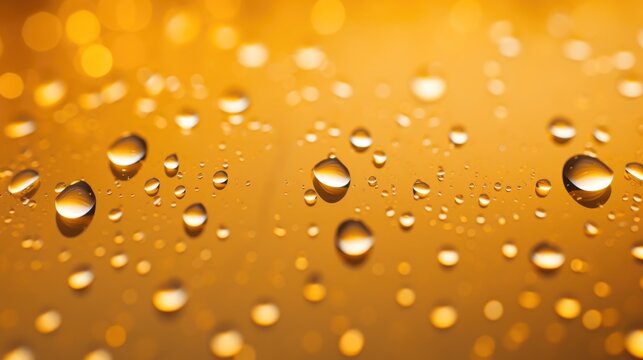 The background of raindrops is in Gold color