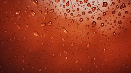 The background of raindrops is in Rust color