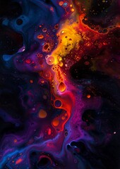 Fototapeta na wymiar closeup liquid deep space background purplish safari interconnected