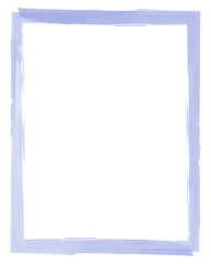 Old worn frame. Acrylic frame isolated on white. Blue rectangular frame in vector. Frame for text, picture, photo	