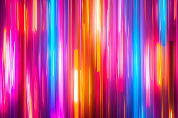 Abstract background neon Collums light in multi color, pink red blue yellow, color light neon glowing
