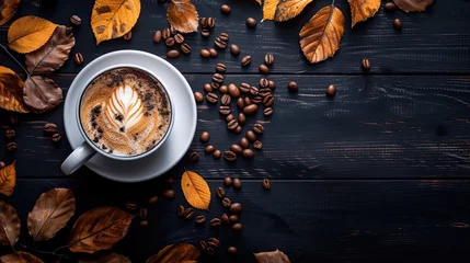 Fotobehang cup of coffee beans © BetterPhoto