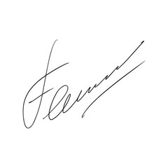 Fake autograph samples. Hand-drawn signatures - obrazy, fototapety, plakaty