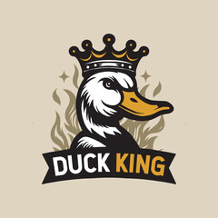 Cool duck or goose character logo mascot icon for branding