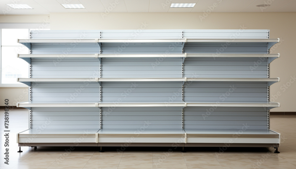 Poster empty bookshelf in modern store with clean design generated by ai
