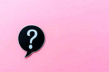 Question Mark on Pink Background. Ask Symbol.  - obrazy, fototapety, plakaty