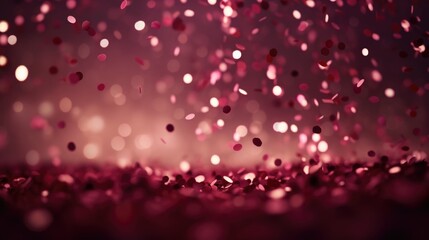 The background of the confetti scattering is in Maroon color