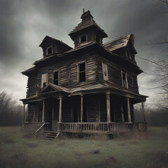 Ancient abandoned wooden house