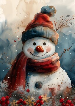snowman red hat scarf mobile face sketching narrow nose cartoon snow flurry white paled skin header