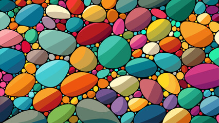 Mosaic style vector background with seamless pattern.