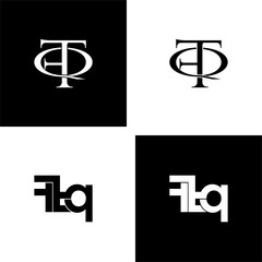 ftq initial letter monogram logo design set