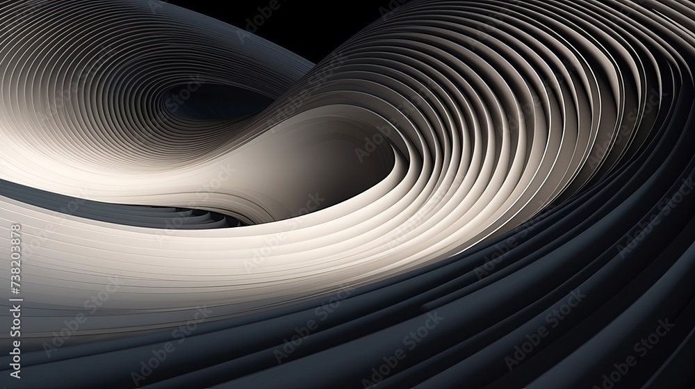 Poster abstract futuristic architecture circular concentric background. wave outdoor structures. minimal fu