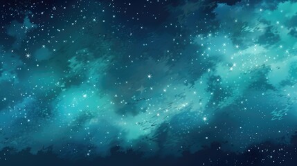 Obraz premium he background of the starry sky is in Aqua color.