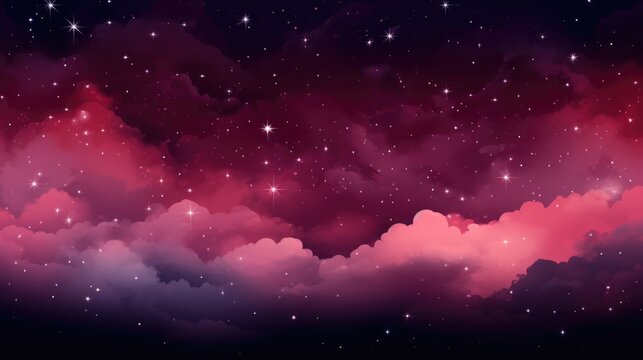  The background of the starry sky is in Burgundy color.