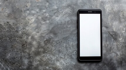 blank screen smartphone on grey background. generative ai