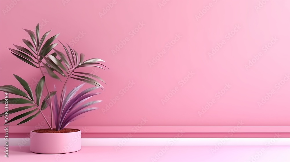 Poster abstract pink color gradient studio background for product presentation. empty room with shadows of 