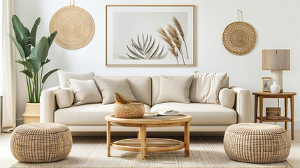 Cozy and Stylish Living Room Setup, Blending Comfort with Modern Aesthetics for a Homely Atmosphere