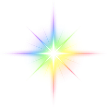 Rainbow star illustration. Sparkle design element.