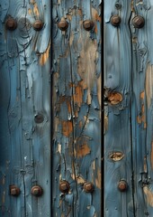 closeup wooden door rust paint background soft blue hearthstone color damaged structures tones black bark skin professional