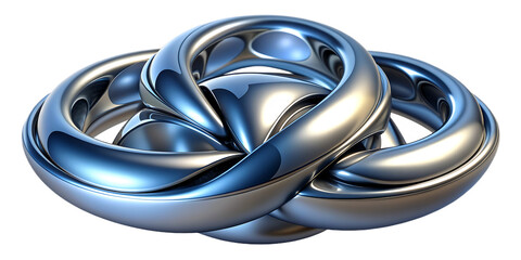 3d metallic chrome shape