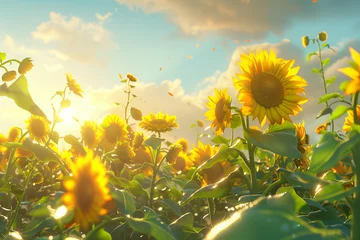 Gordijnen sunflower field in summer © Sana
