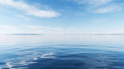 Obraz premium Calm serene water surface, reflecting the sky above