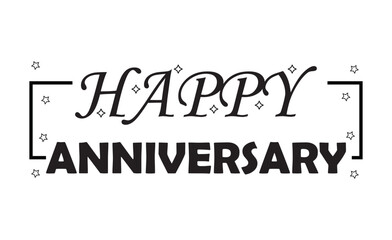Happy Anniversary calligraphy inscription. Greeting banner. Handwritten modern lettering. Happy Anniversary! vector brush calligraphy banner. Vector illustration. Eps file 337.