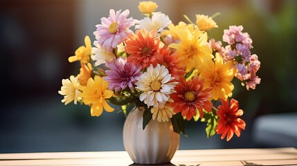 Beautiful bouquet of flowers in vase