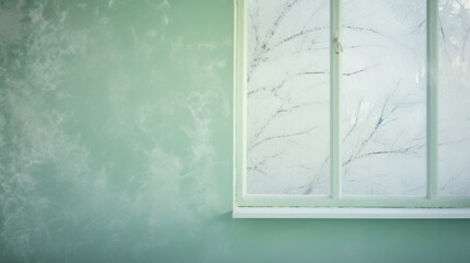 The frost background on the window is in pista green color