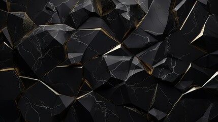 Black marble with veins, Marbel texture with high resolution, The luxury of polished limestone background. Marble with Polygon Design 3D Wallpaper