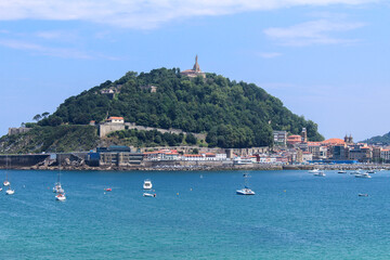 Panoramic view of the city on a summer day. San Sebastian. Spain.