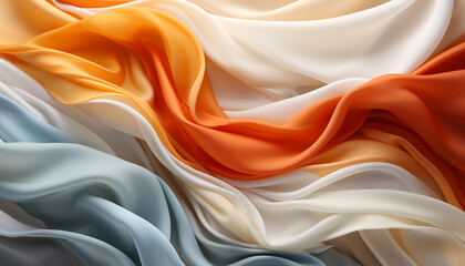 Smooth silk satin in vibrant colors create an elegant wave generated by AI