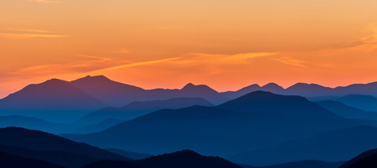 sunrise over mountains