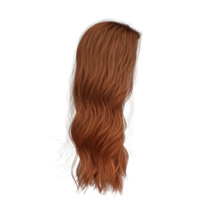 Fototapeta premium 3d render wavy long red copper hair isolated