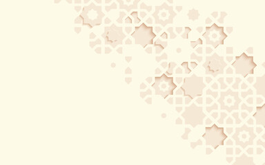 Monochrome ornamental inside-out patterned relief in arabic architectural style of islamic mosque,greeting card for Ramadan Kareem