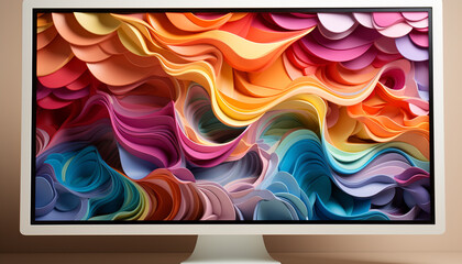 Abstract backdrop design with multi colored wallpaper decoration generated by AI