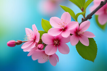 Branch of a Tree With Pink Flowers