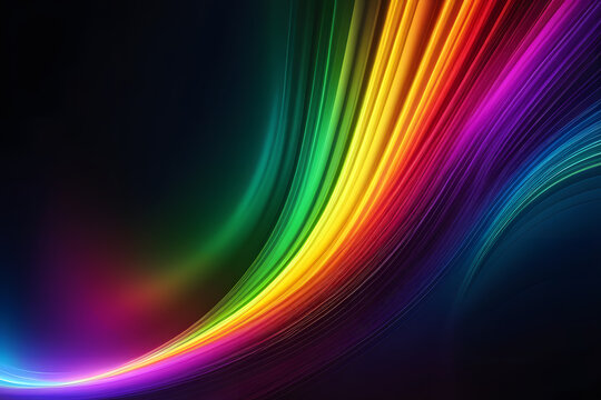 Rainbow Colored Background With Black Background