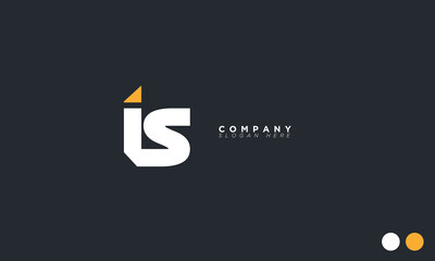  IS Alphabet letters Initials Monogram logo SI, I and S