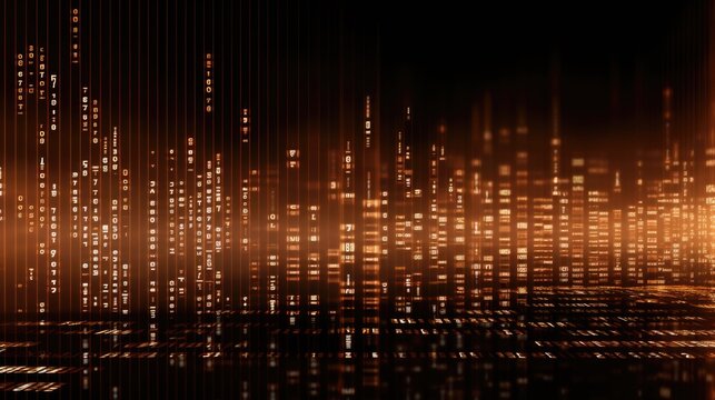 Background binary code is in brown color