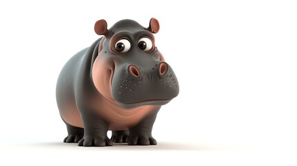 A delightful 3D rendition of an adorable hippo showcasing its cuteness and innocence. Perfect for adding charm to children's projects, nursery decor, and animal-themed designs.